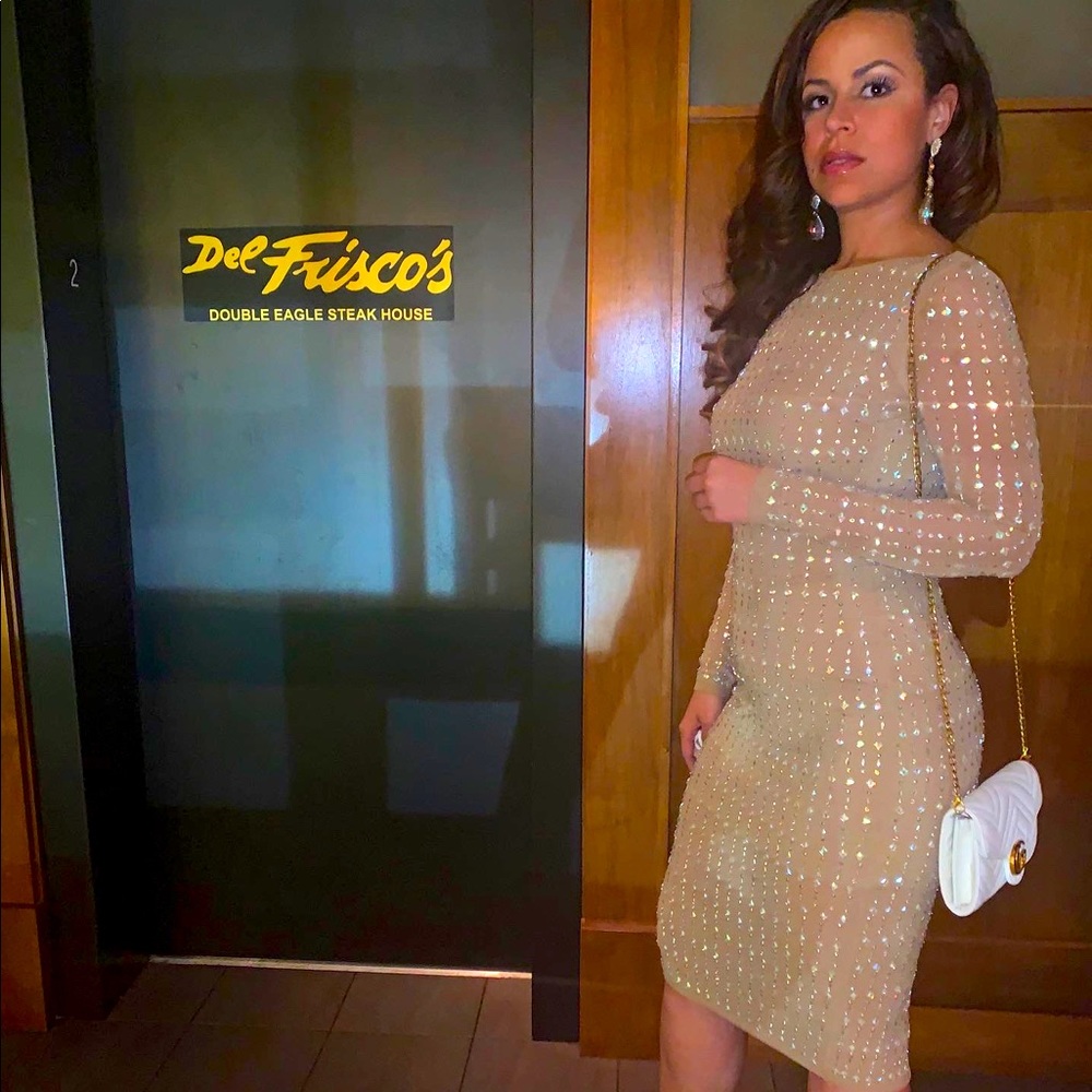 Embellished nude dress